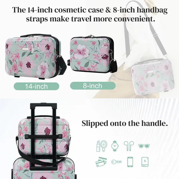 Luggage Sets New Model PC 5pcs, Hardside Lightweight Durable 20' 24' 28' Suitcases With 8' 14' Cases, Suitcase With Lock Spinner Wheels