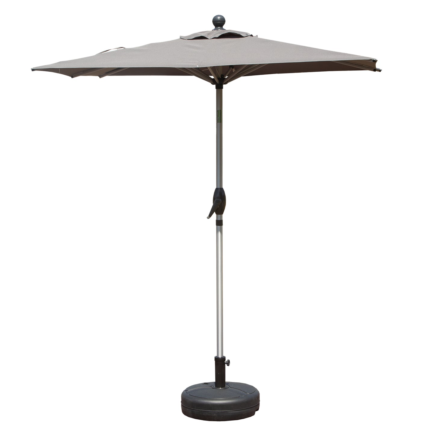 Rectangle Patio Umbrella With Crank Lift And Tilt Function, Grey   Base Not Included