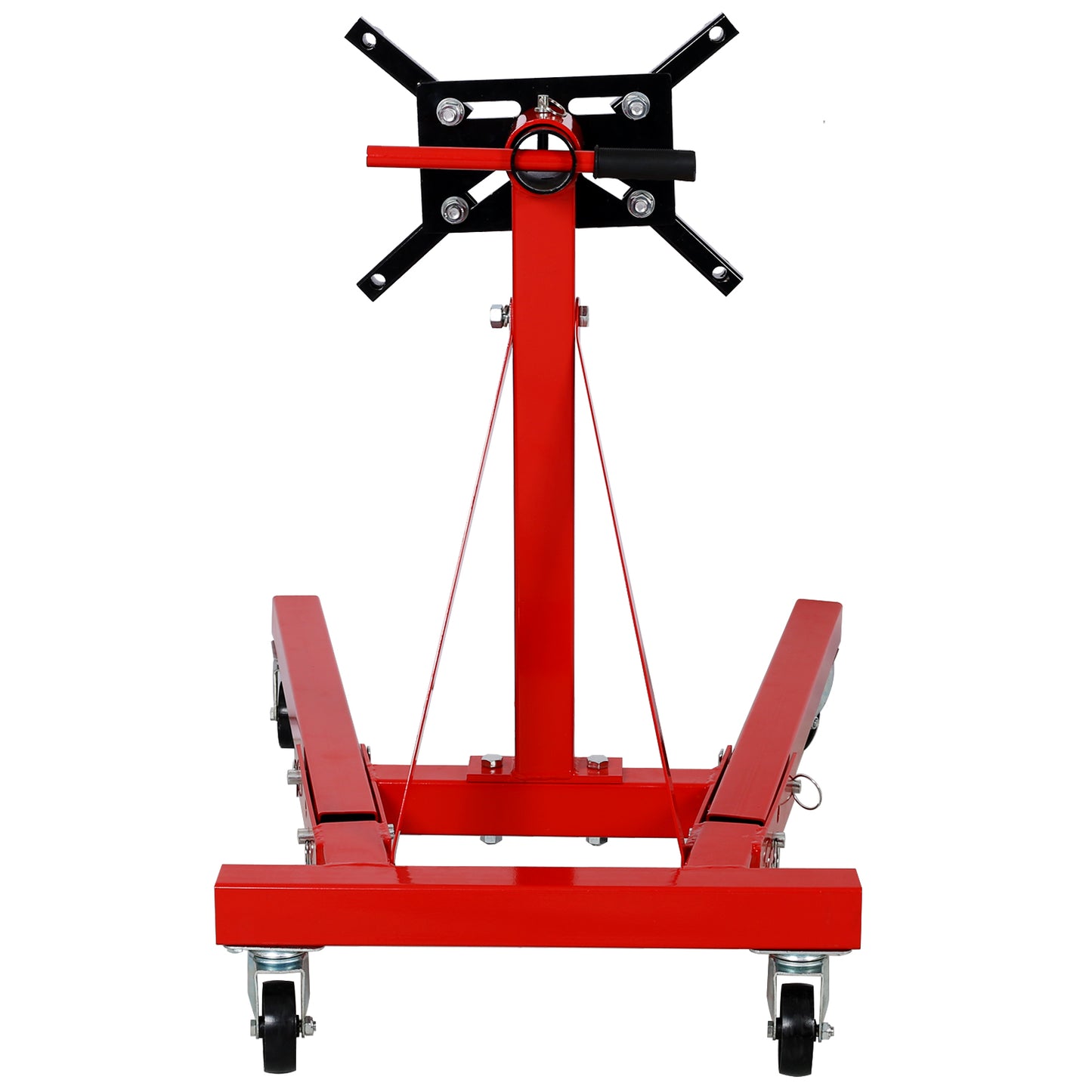 Engine Stand 2000LBS Capacity, 360 Degree Rotating Engine Run Stand With 6-Casters, Heavy Duty Motorcycle Engine Stand With Foldable Frame For Auto Repair, Vehicle Maintenance, Red