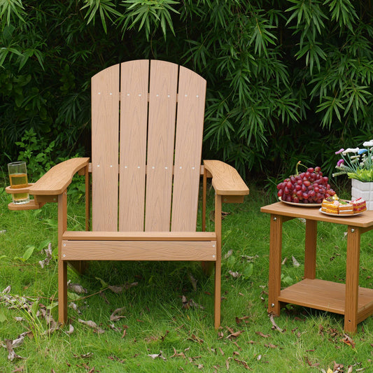 Outdoor Lounge Chair With Cup Holder For Patio Relaxation & Garden Leisure Gatherings,HIPS Material