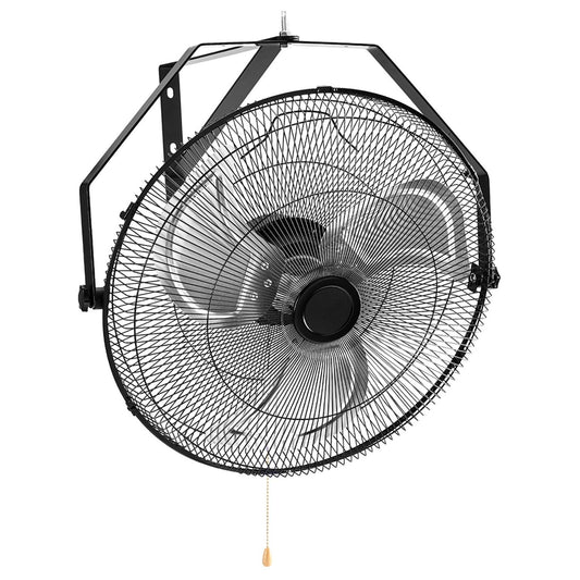 Industrial Wall Fan, 3 Speed High Velocity Metal Fan, 3400 CFM Oscillating, Aluminum Blades, 65dB Quiet, For Garage, Workshop, Patio, Warehouse