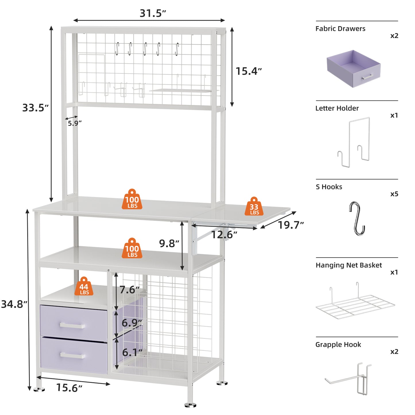 Large Foldable Heat Press Table With Storage, Pegboard And Hooks, Heat Press Stand With Vinyl Holder And Drawer, Metal Craft Table Workbench For DIY Sublimation Transfer