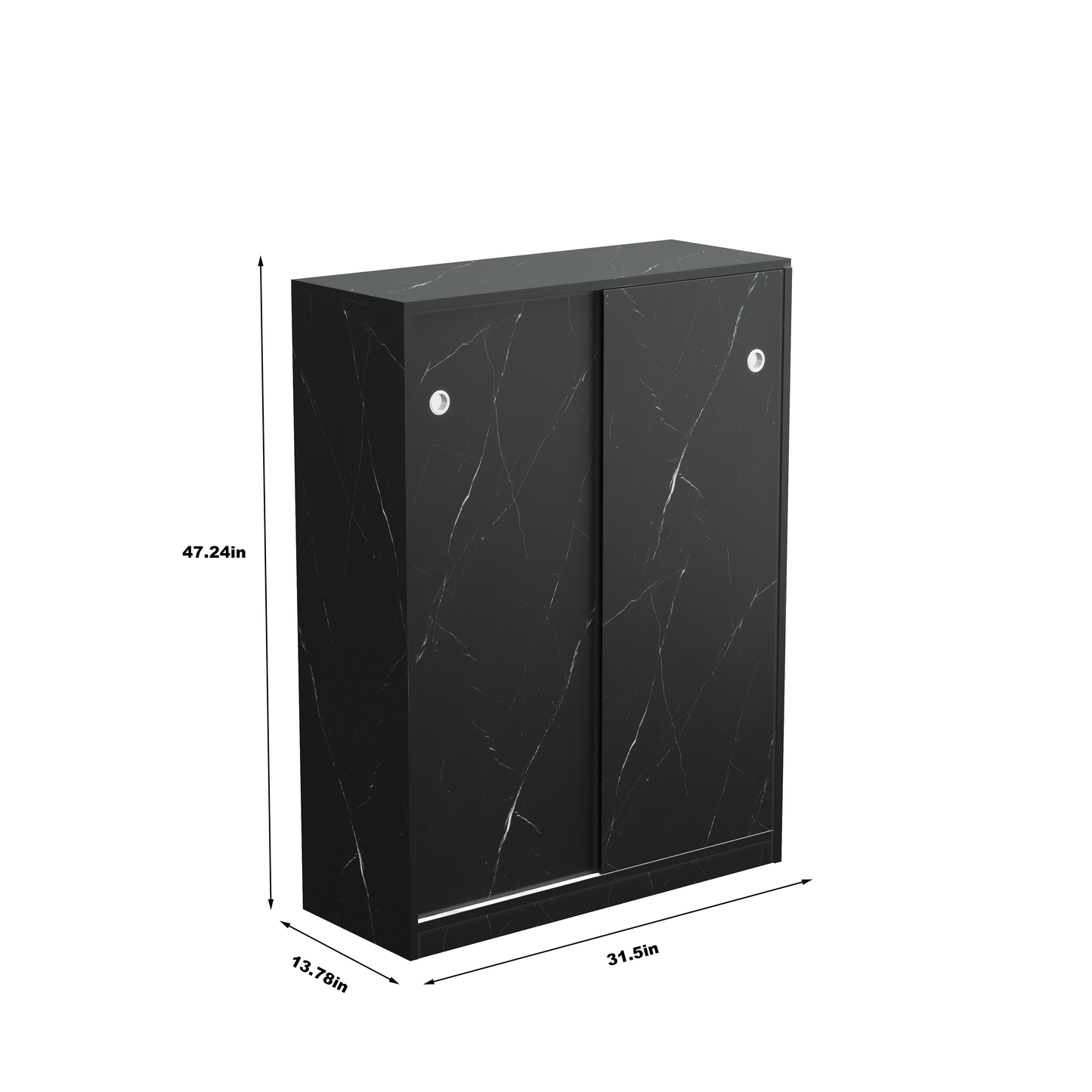 Marble Black  Shoe Cabient With Sliding Door Have 6 Layers Can Storage At Least30 Pairs Shoes