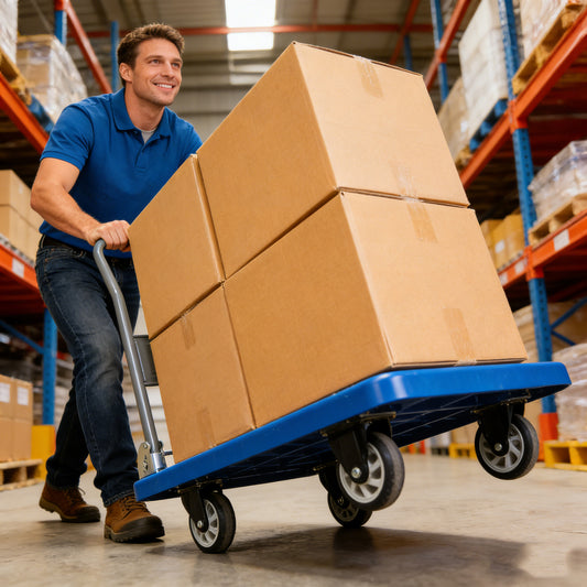 Hand Truck Upgraded Foldable Push Cart Dolly 660 Lbs Capacity Moving Platform Hand Truck Heavy Duty Space Saving Collapsible Swivel Push Handle Flat Bed Wagon