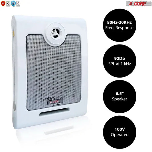 5 CORE Outdoor Speakers Stereo In Wall Speaker 500W Peak Passive Mount Wired Waterproof Patio House Garage Indoor Exterior Audio System Bocinas Para Casa - Window