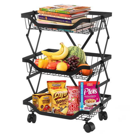 Kitchen Storage Rack Floor-Folding Vegetable Rack Multi-Layer Gap Vegetable And Fruit Basket Household Kitchen Storage Shelf