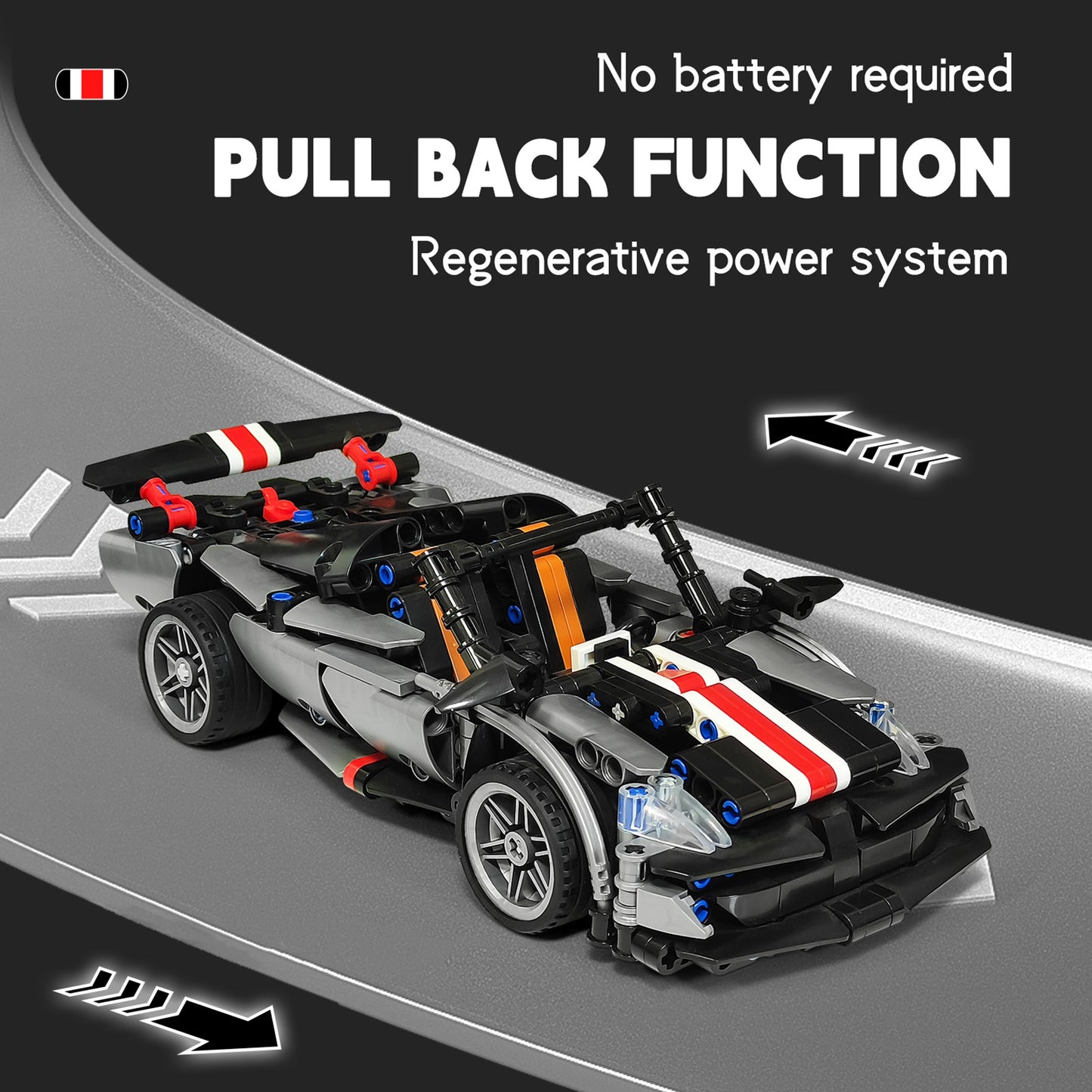Sports Car Building Block Set Funny DIY Cool Vehicle Model Toy With Light Openable Door For Over 6 Years
