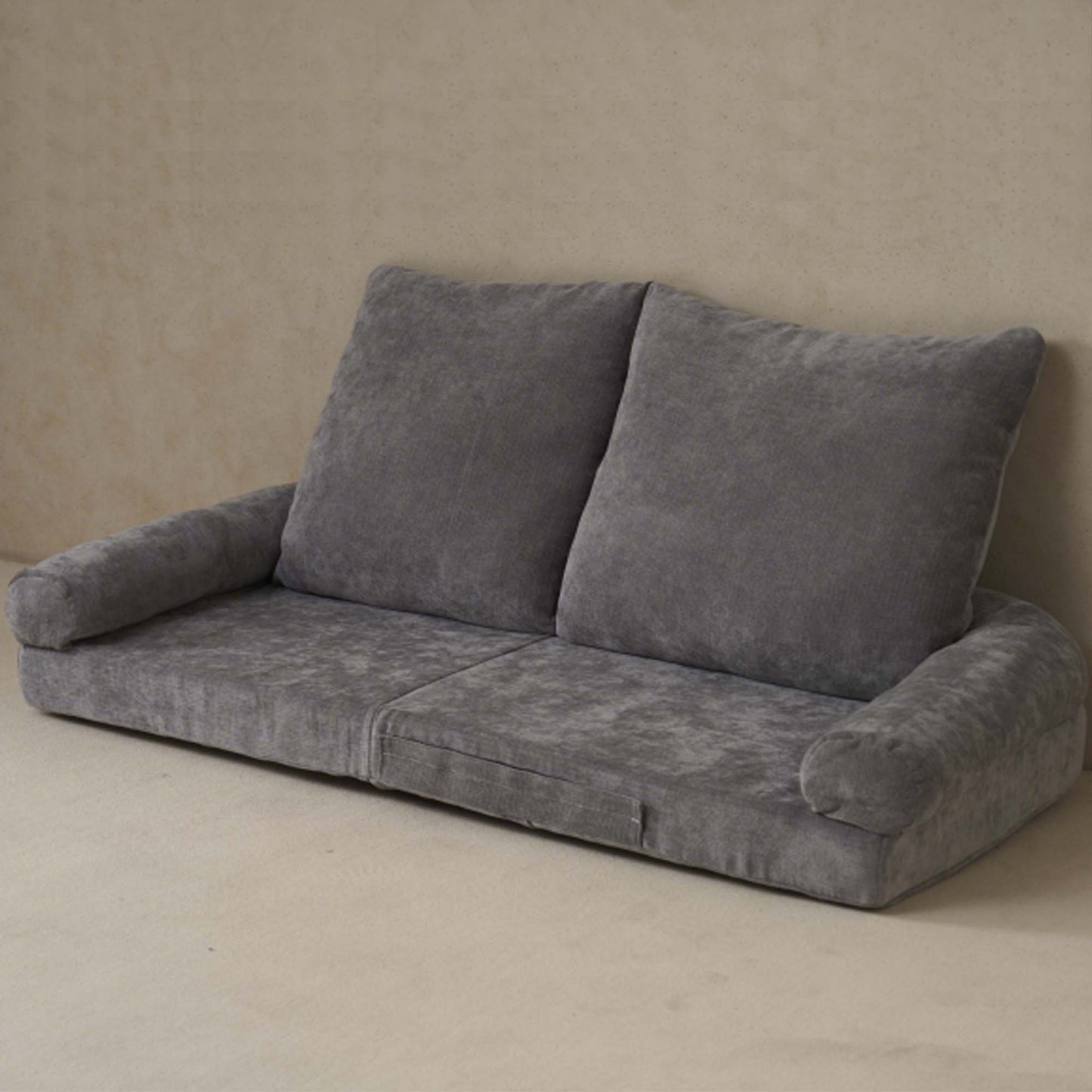 Convertible Fold-Out Single Sofa Bed,Gray,the Left Part Of The Complete Product.