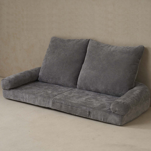 Convertible Fold-Out Single Sofa Bed,Gray,the Left Part Of The Complete Product.