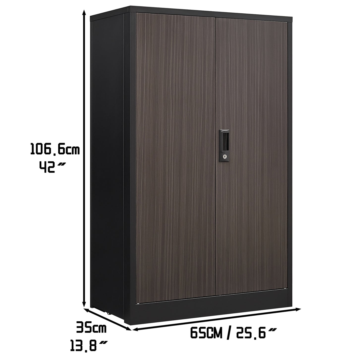 Metal Storage Cabinet With Locking Doors And Adjustable Shelf, Folding Filing Storage Cabinet , Folding Storage Locker Cabinet For Home Office,School,Garage, Black
