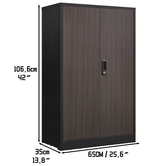 Metal Storage Cabinet With Locking Doors And Adjustable Shelf, Folding Filing Storage Cabinet , Folding Storage Locker Cabinet For Home Office,School,Garage, Black
