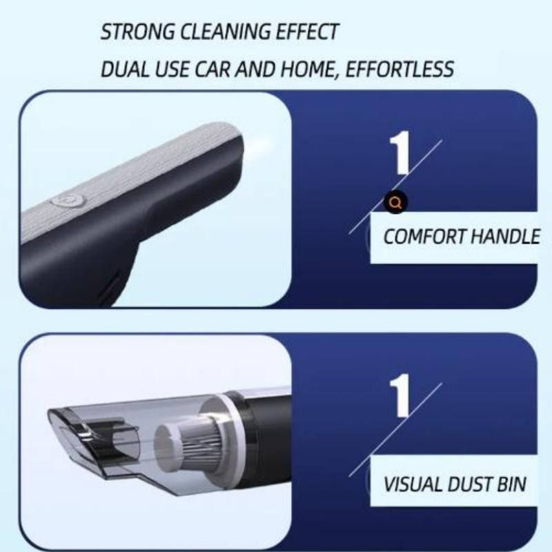 Wireless Silver Car Holder High Suction Handheld Mini Household Vacuum Cleaner
