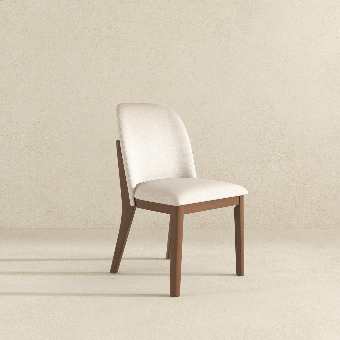 Mid-Century Modern Kaitlyn Beige Linen Dining Chair With Solid Wood Legs, 34.3  H X 19.3  W X 23  D Set Of 2