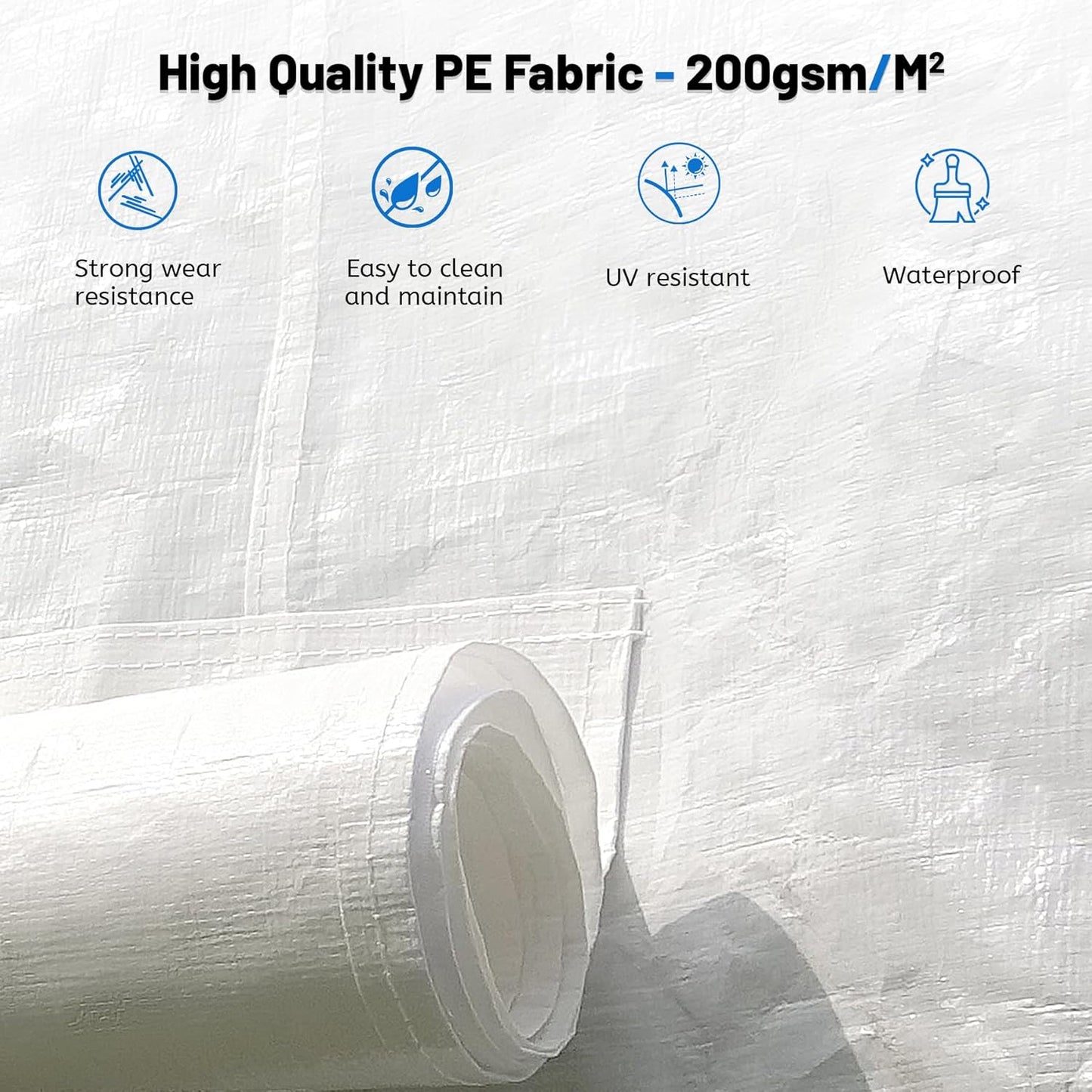 12 X12  Gazebo Cover For Hardtop Gazebos, Outdoor Universal Winter Gazebo Cover With Sidewalls And Mesh Windows, All Season Waterproof Enclosed Gazebo Cover, White