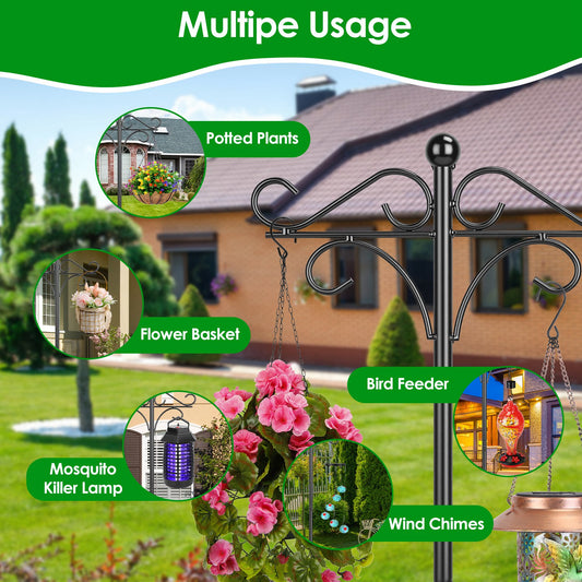 2 Packs Heavy Duty Double Shepherds Hook Bird Feeder Pole Garden Hanging Holder For Bird Feeder Garden Plant Lantern For Outdoor Garden Patio
