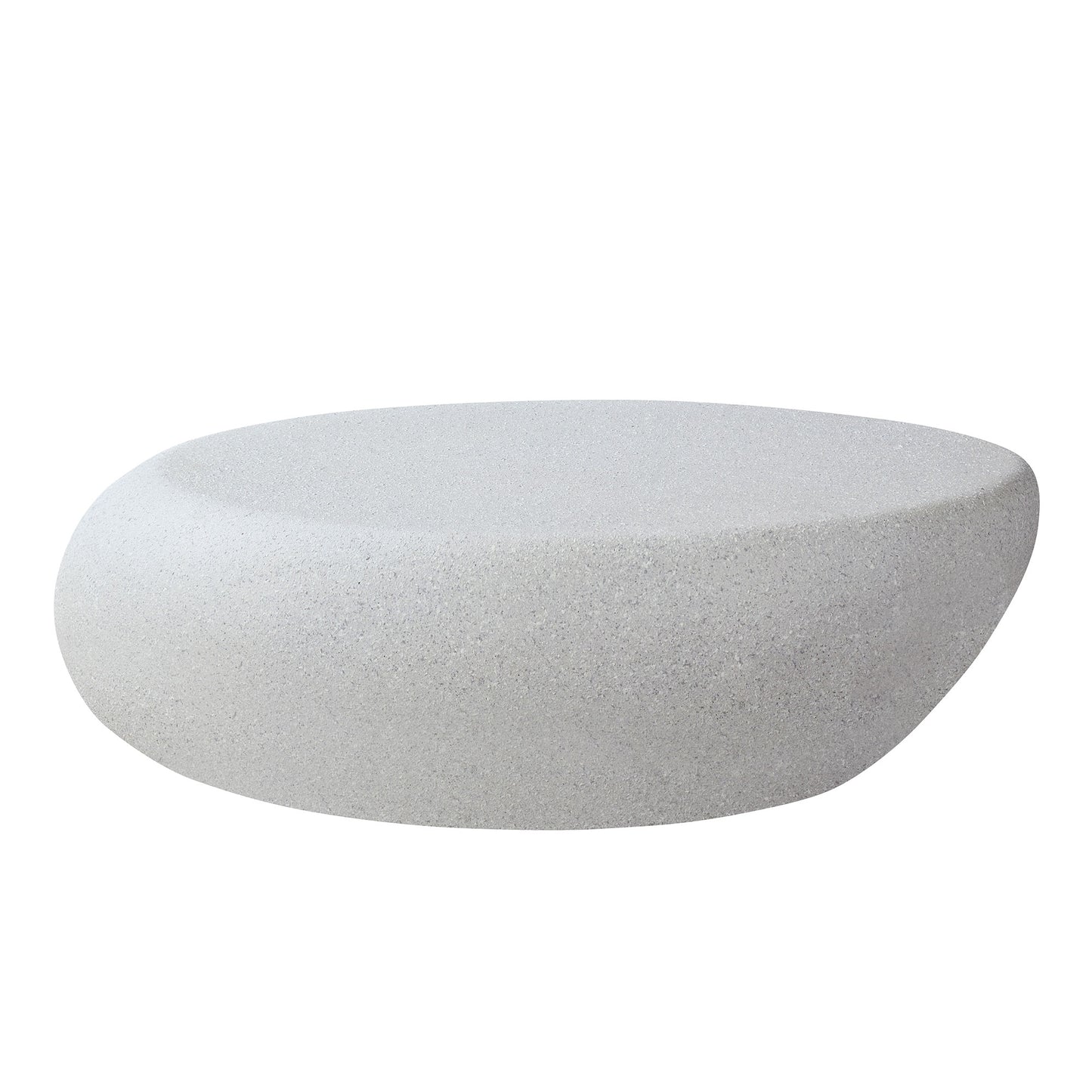 43.31''Fiberglass Elliptical Coffee Table For Living Room Vintage Table,Matte Rocks Table Front Of The Sofa, Irregular Center Table,No Need Assembly