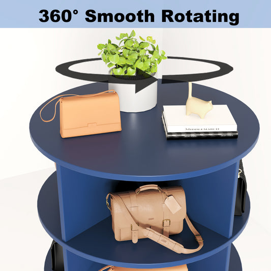 Blue 360 Rotating Shoe Cabinet 7 Layers