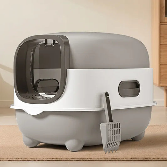E Classic Grey Cat Litter Box - Simple And Practical, Large Space, High Cost Effective Choice
