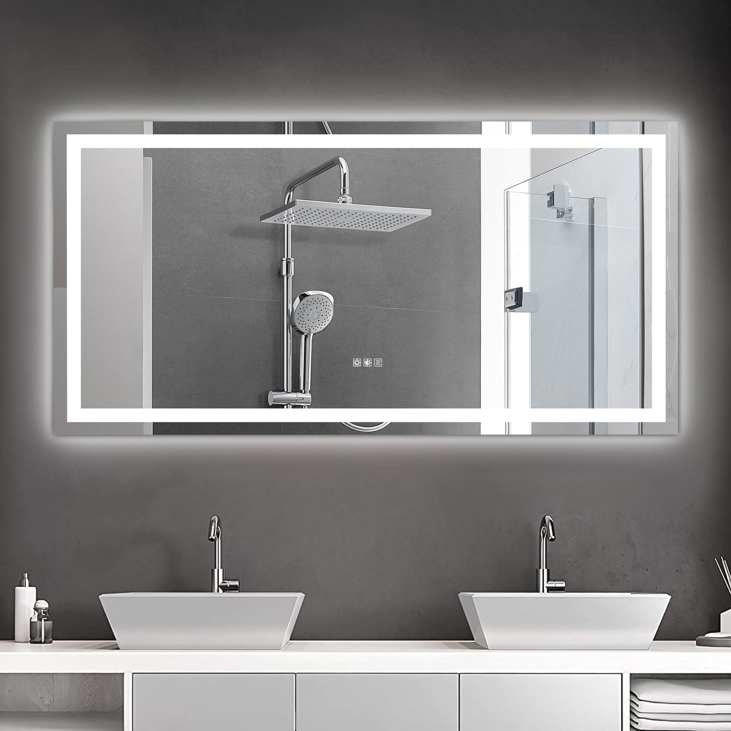72 X36  LED Mirror Light Bathroom,anti-Fog & Dimming Led Bathroom Vanity Mirror