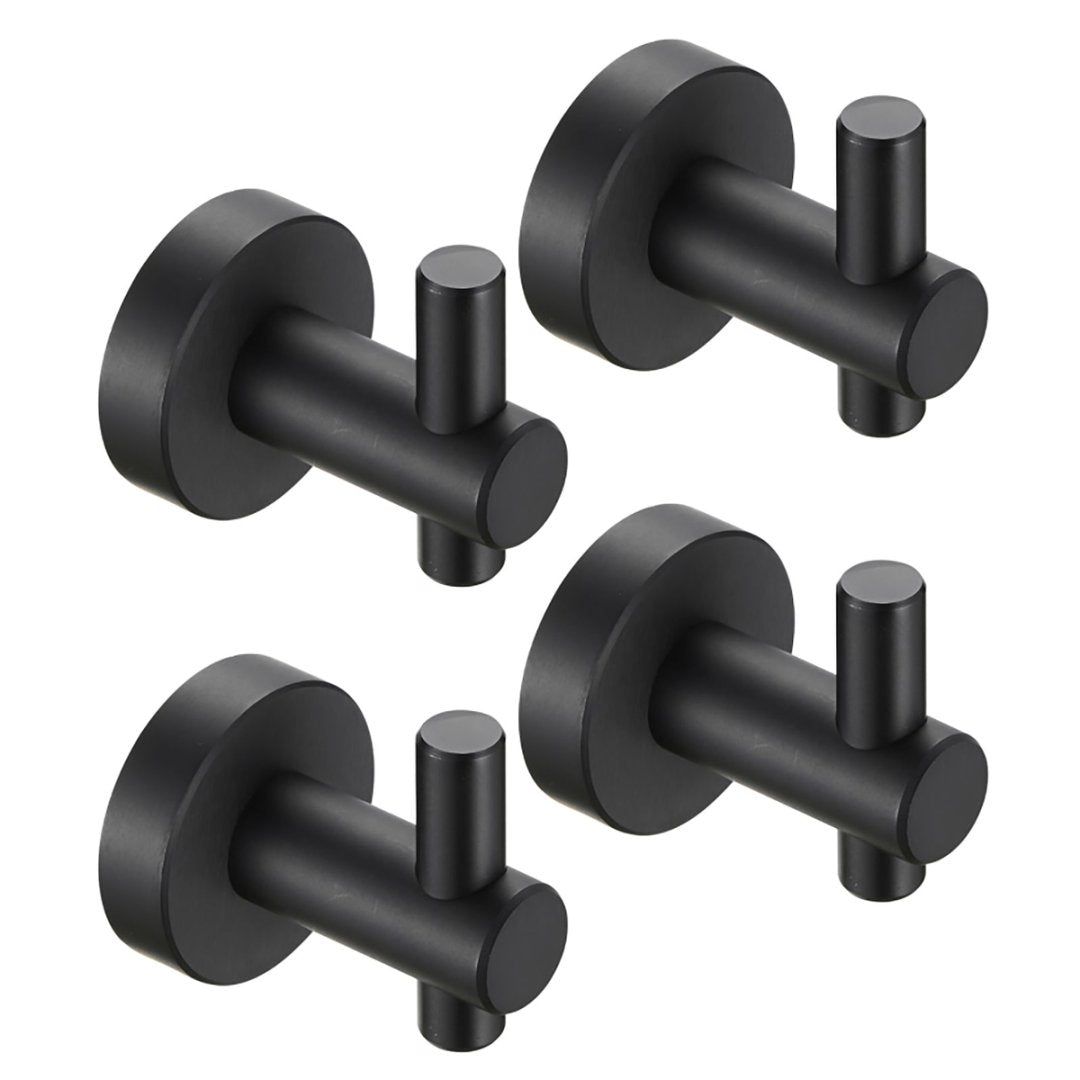 Round Base Wall Hanging Hook With Screws- Matte Black Hook, 4 Pack, For Entry Shoe Cabinet, Wardrobe Bathroom Bedroom Furniture Hardware