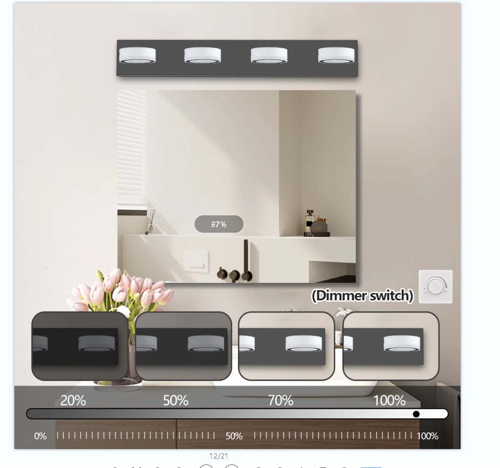 29in  Modern 4-Light LED Vanity Light, Sleek Black Bathroom Wall Light Fixture For Mirror, Shower, And Bathroom Decor