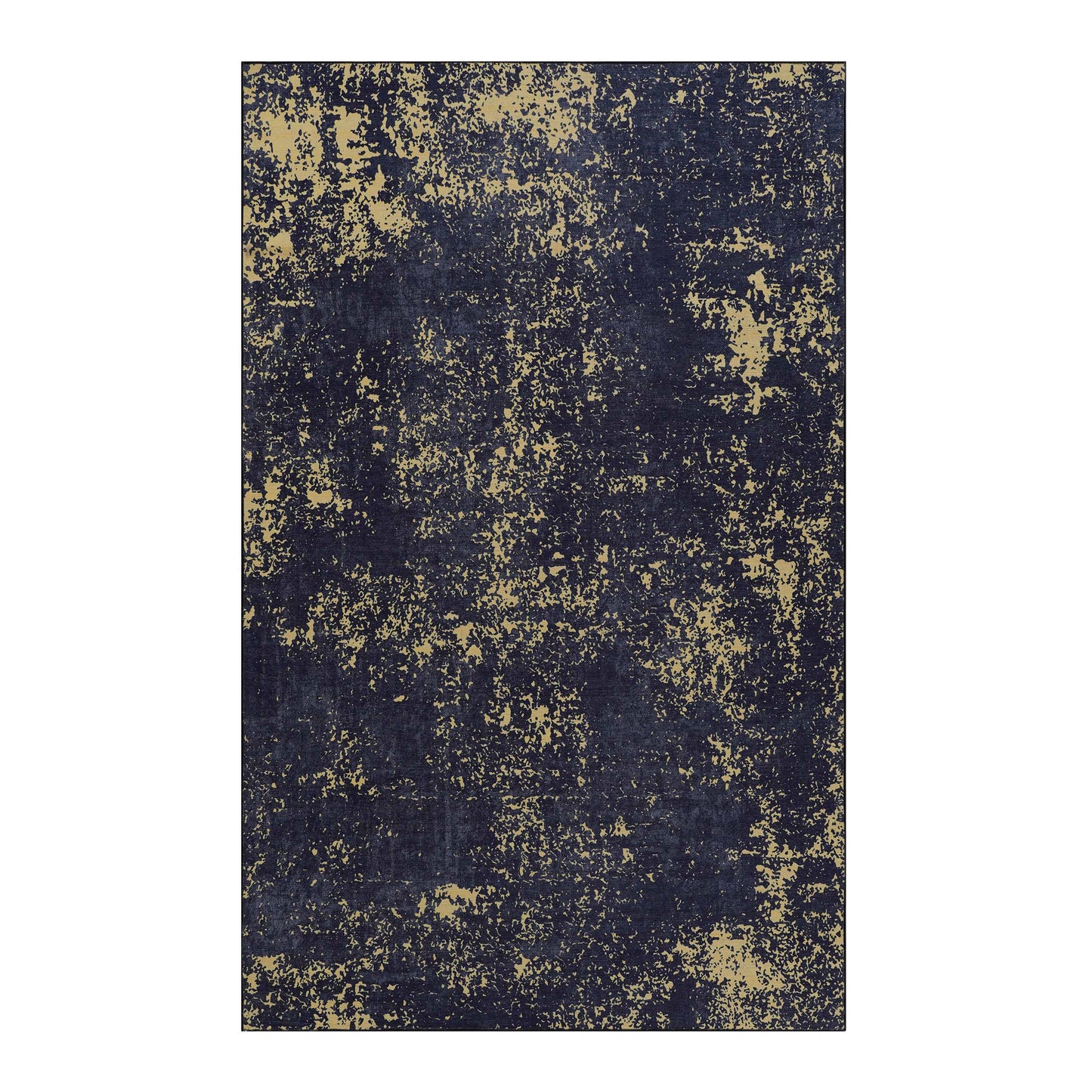 MAVAL Black Washable Rug 9x12 Area Rug  Black Gold, 9'x12'