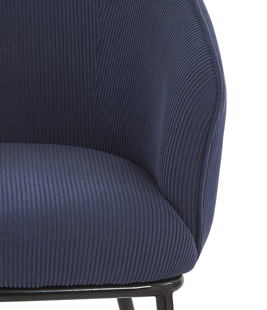 Modern Corduroy Accent Chair, Upholstered Armchair With Metal Legs, Mid-Century Barrel Chair For Living Room Bedroom, Easy Assembly
