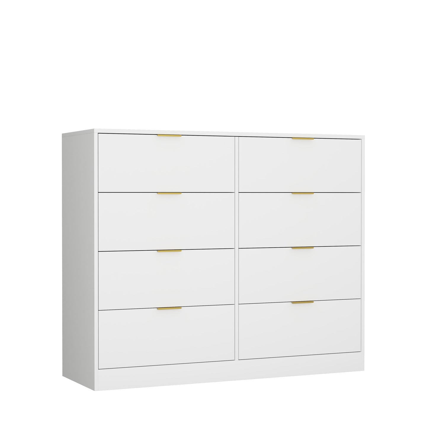 8 Drawers Dresser For Bedroom, Wood Bedroom Dresser Modern Drawer Chest, 8 Chest Of Drawer, Tall Dresser For Closet, Dressers Organizer For Living Room, Closet, Hallway White