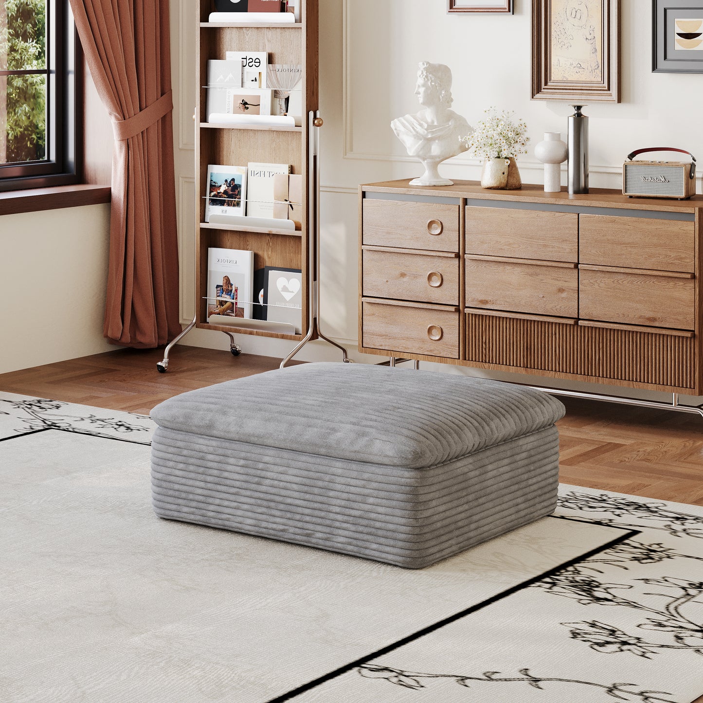 1 Middle Seat 1 Ottoman,Grey