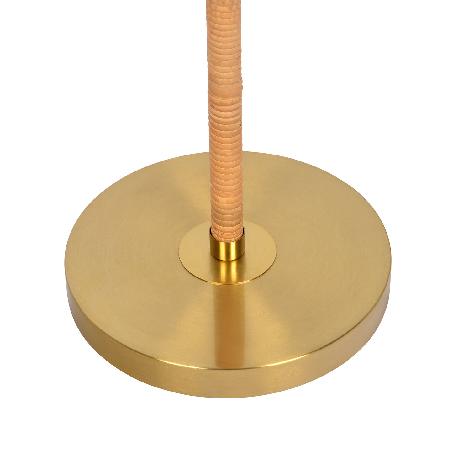 Allure 2-Light Floor Lamp, Gold Brass, Natural Rattan Details , Double On Off Pull Chain