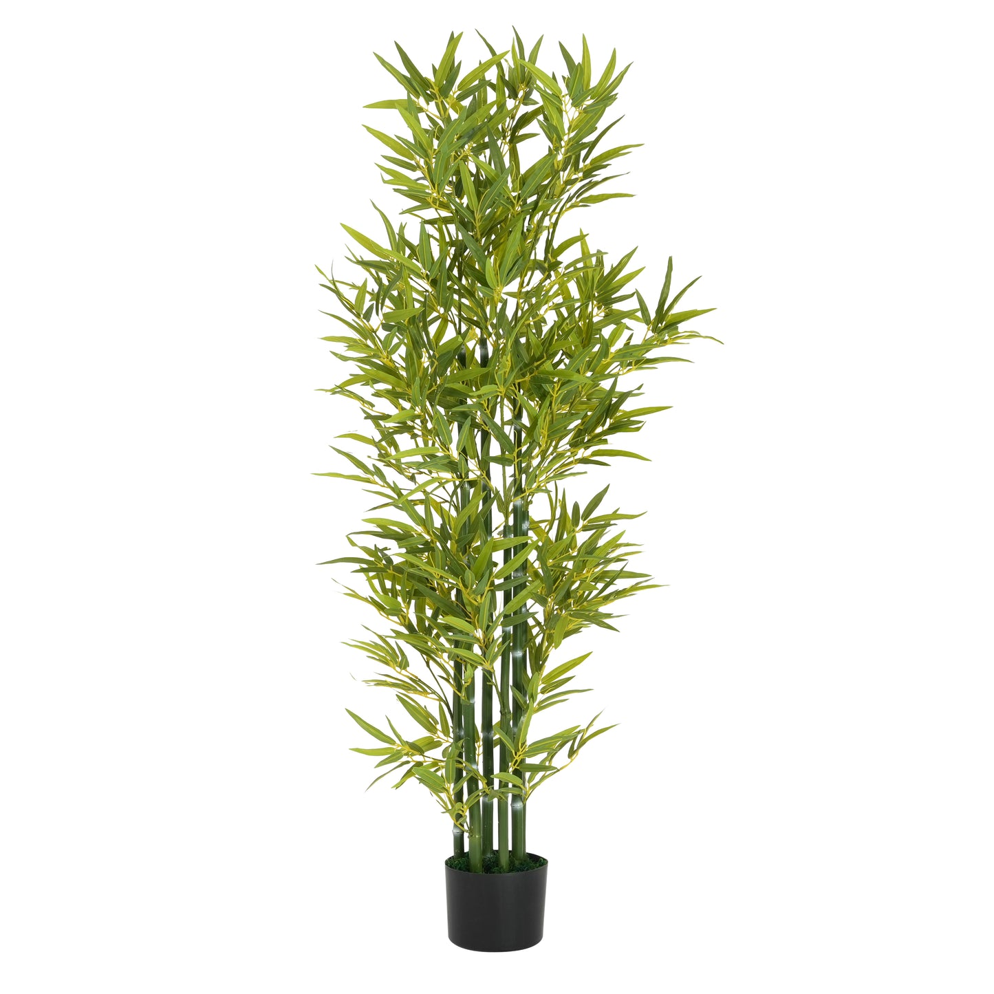 5 Artificial Bamboo With Black Plastic Pot, Set Of 2