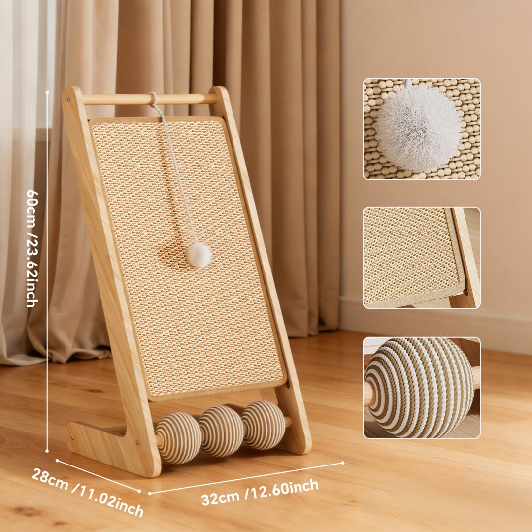Only Self Pickup---L Rattan Cat Scratching Post With Ball Attachment