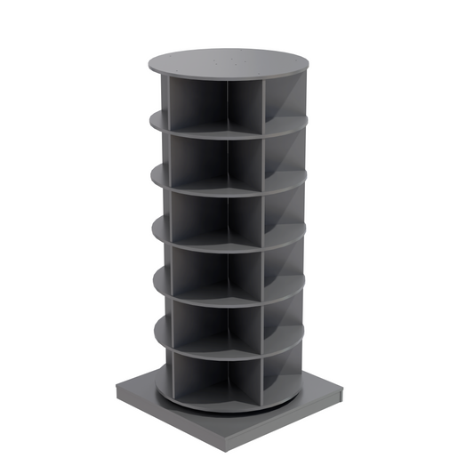 Grey 360 Rotating Shoe Cabinet 6 Layers