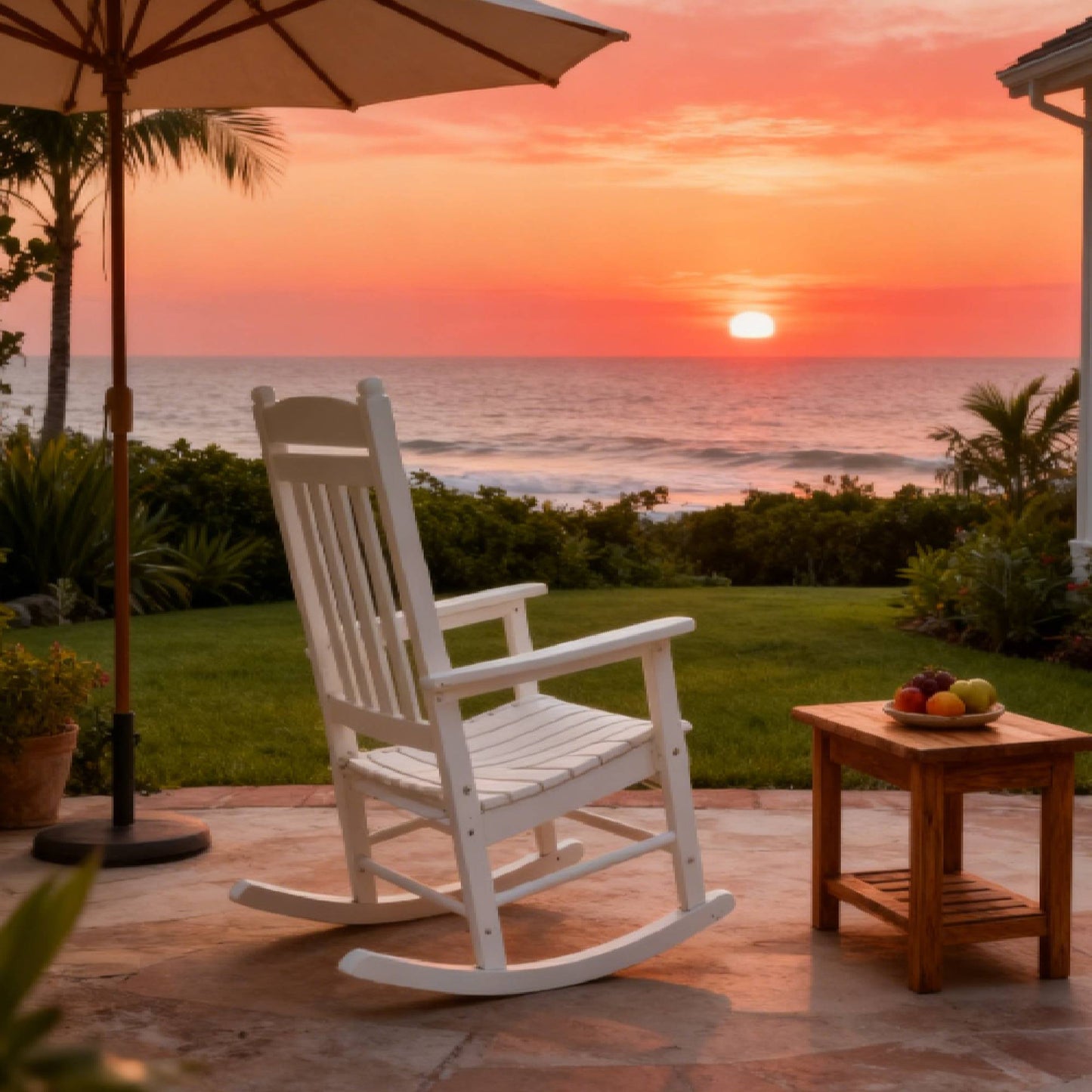 All-Season Rocking Chair For Patio Leisure & Outdoor Lounge Area Relaxation Moments,HIPS Material