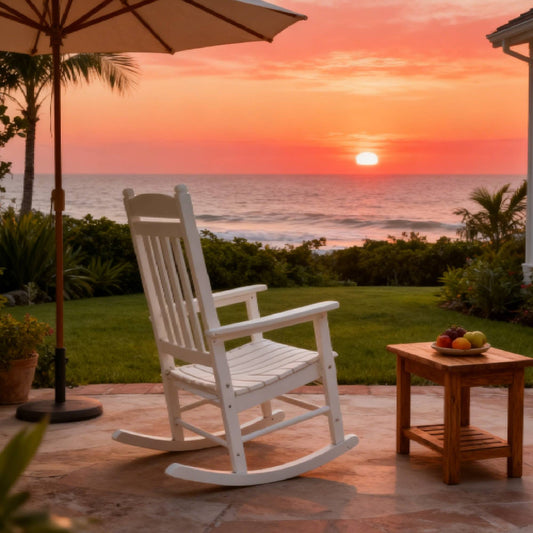 All-Season Rocking Chair For Patio Leisure & Outdoor Lounge Area Relaxation Moments,HIPS Material