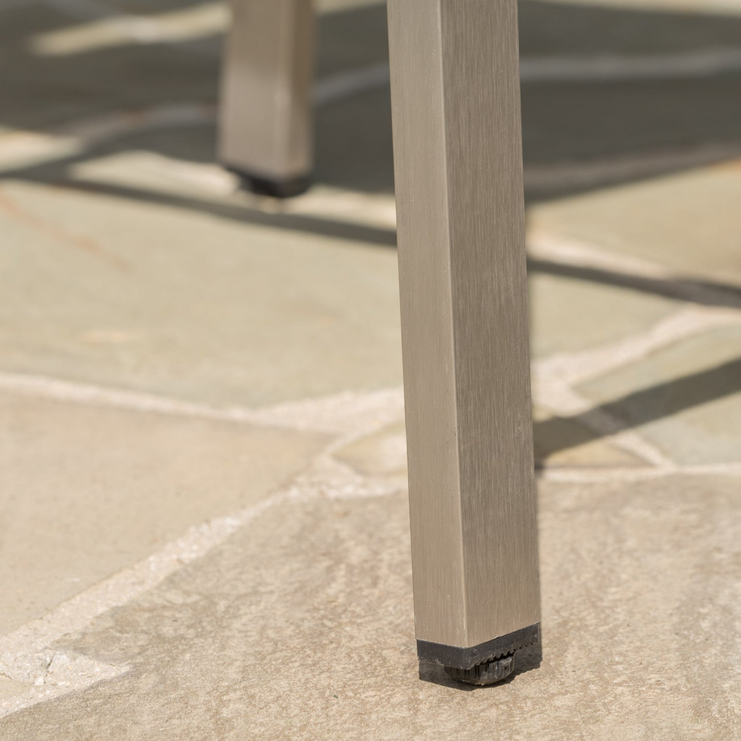 Outdoor 29.50 Rust-Proof Aluminum Barstools With PE Rattan Seat And Backrest, Set Of 2, Silver & Grey
