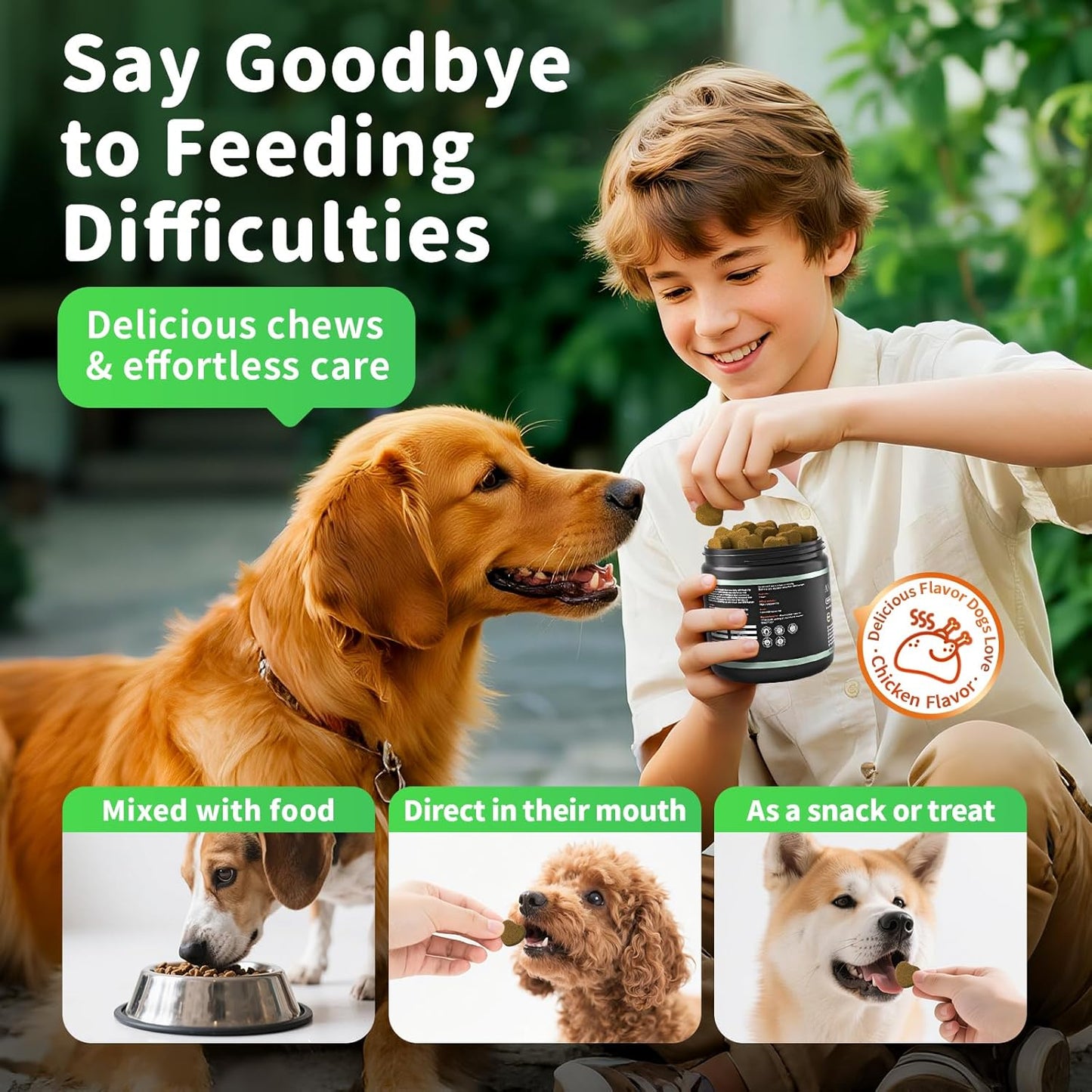 Dog Probiotics Digestive Enzymes,Pumpkin Fiber Chews For Gut Health, Constipation Upset Stomach Relief, Gas & Stool Support, Chicken Flavor Soft Chews ,90 Count