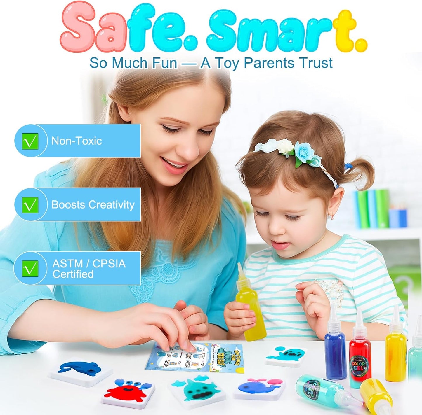 DIY Water Pet Gel Set For Kids 10 Magic Gels, 5 Molds, Decompression Toy, Birthday Party Gift