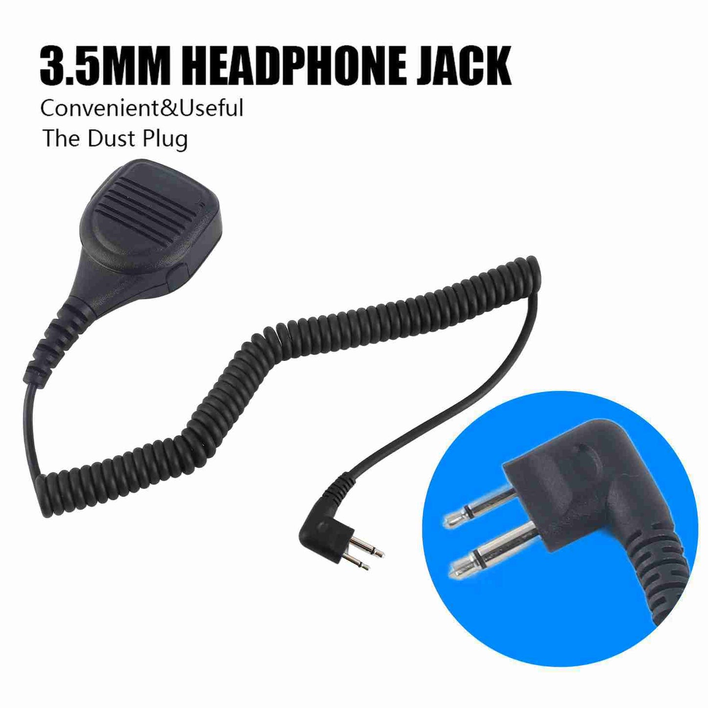 3.5mm Headphone Jack Speaker Mic Talkie Radio Hand Microphone With Steel Belt Clip