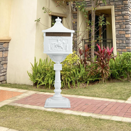 Mailbox Cast Aluminum Black Mail Box Postal Box Security Heavy Duty New