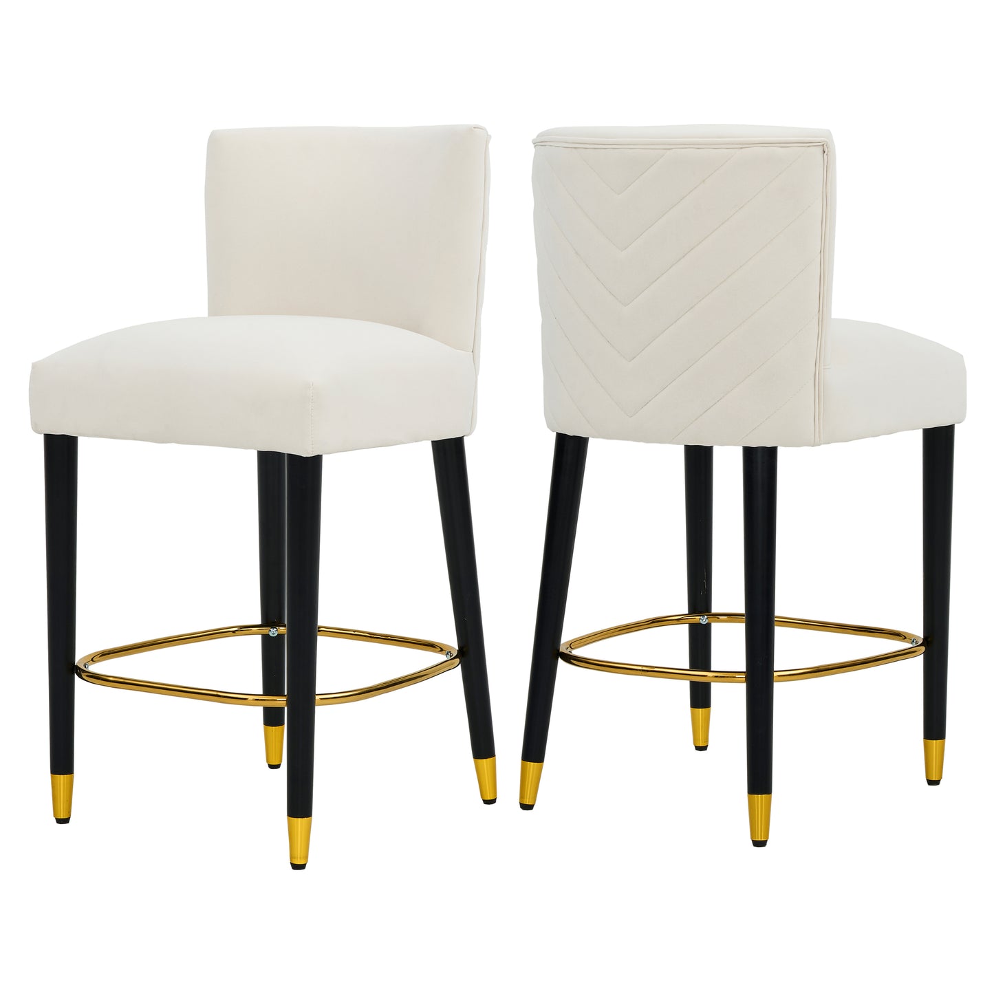27inch-counterstool,  Modern Design With A Smooth, Light - Colored Fabric And Circular Footrest With A Gold - Colored Finish,creates A Sophisticated And Luxurious Look--Begie