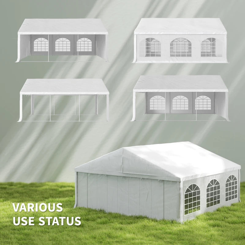 Heavy-duty Large Wedding Tent, Outdoor Carport Garage Party Tent, Patio Gazebo Canopy With Sidewall, White