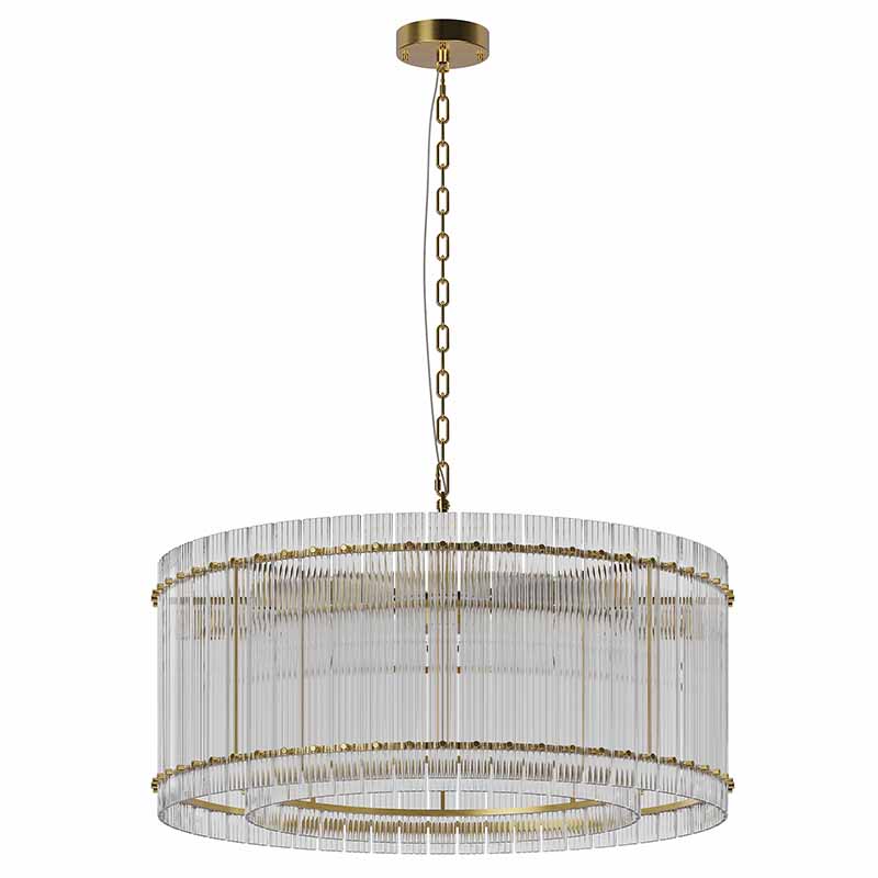 37 Modern Gold Round Chandelier,2-Tier 8-Light Water Ripple Crystal Glass Chandeliers,for Dining Room,Living Room,Bedroom,High Ceiling,Foyer Entryway,Luxury Chandelier