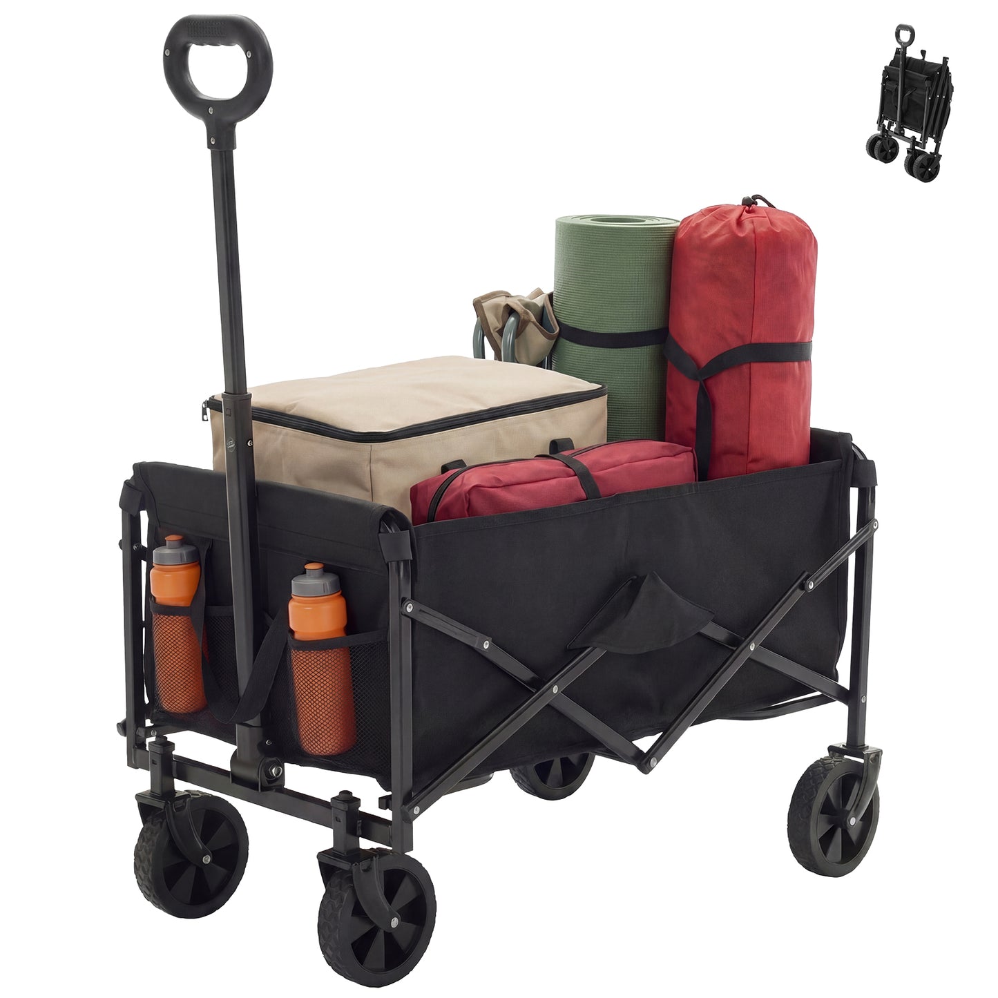 Foldable Trolley, With Wheels, Foldable, Large Capacity, 330 Pounds, Multi-functional Trolley, Heavy-duty Design, With Elastic Handles