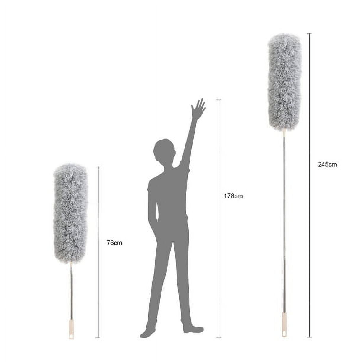 Dusters For Cleaning Duster With Extension Pole Bendable Head Long Handle Dusters For Cleaning Ceiling Fan, High Ceiling, Blinds, Furniture,Cars Gray