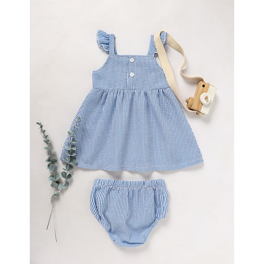 Kids Baby Girl Back To School Outfit, First Day Of School, Summer Ruffle Sleeves Applique Top & Shorts Set