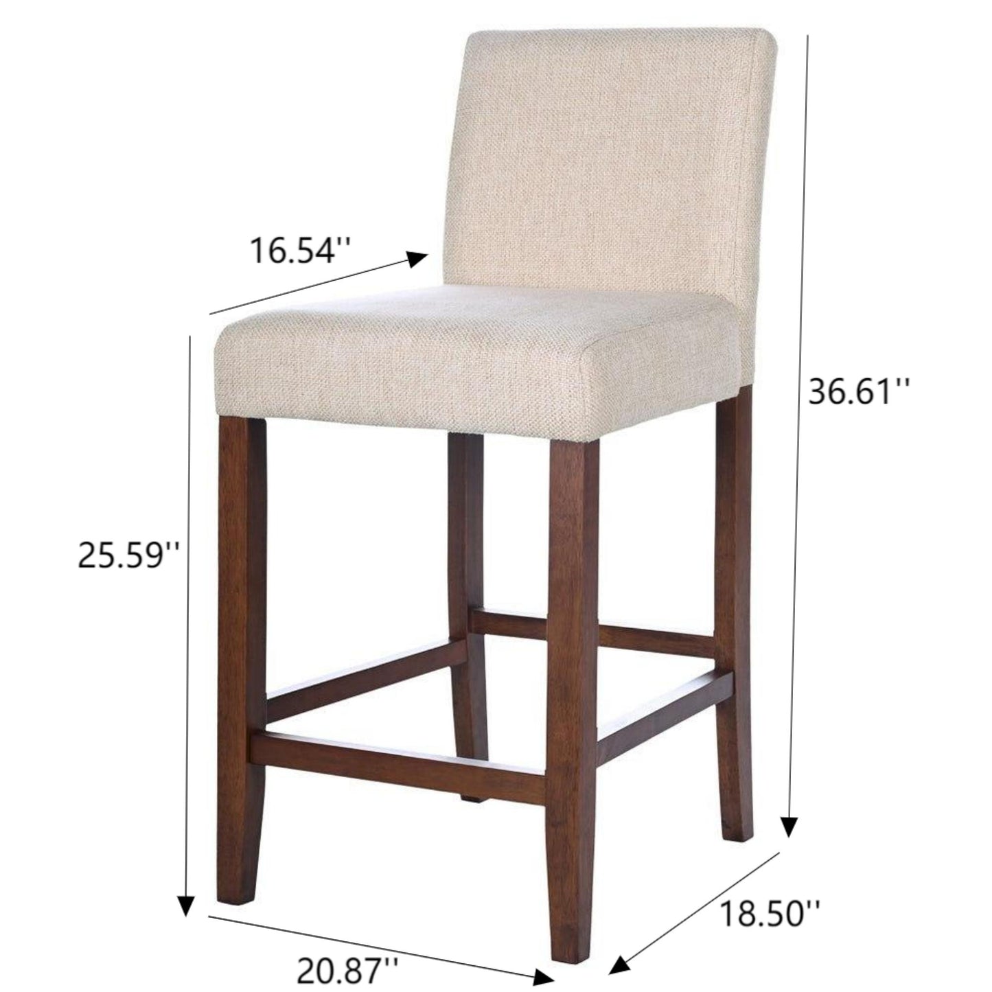 Dorian Beige Fabric Counter Chair   Set Of 2