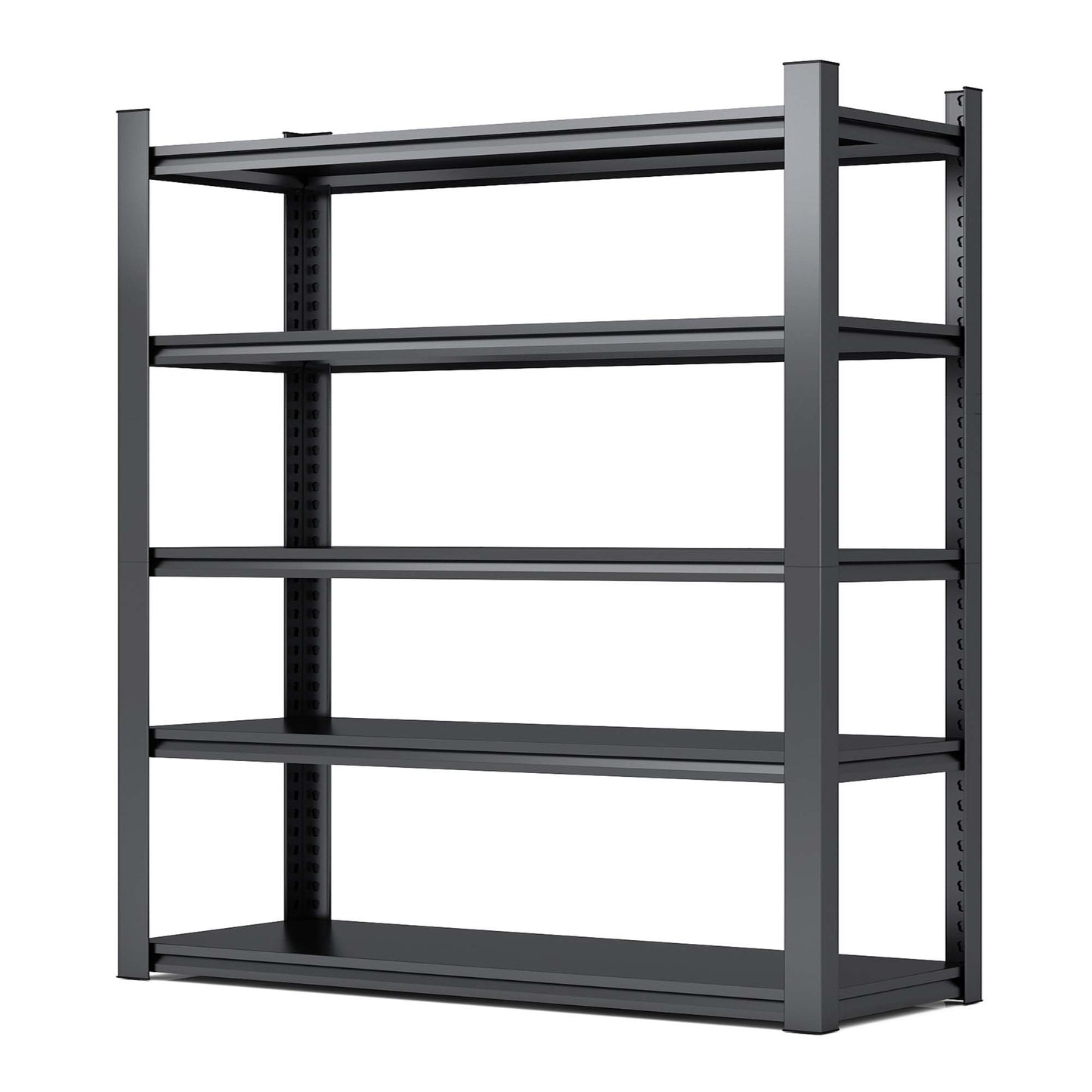 72 H  5 Tier Metal Shelves For Storage Garage Shelving 2000LBS Heavy Duty Storage Shelves Adjustable Garage Shelf Industrial Shelving Unit Storage Utility Rack,47.2 Wx23.6 Dx72 H,Black