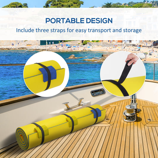 9 X 6 Lily Pad Water Mat For 2 Adults, Floating Water Pad For Lake, Pool, Ocean, Beach, And Boating, Yellow