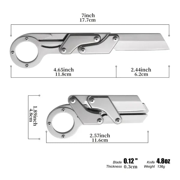 Stainless Steel Compact Folding Knife - Lightweight, Sharp Blade, Two-handed Grip, Durable Design For Outdoor Survival And Tactical Use - The Perfect Gift For Men